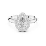 Pear Lab Grown Diamond Halo Engagement Ring