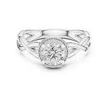 Round Lab Grown Diamond Halo Engagement Ring