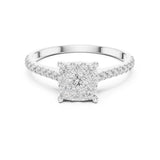 Cushion Lab Grown Diamond Cluster Engagement Ring