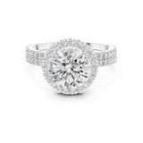 Round Lab Grown Diamond Halo Engagement Ring