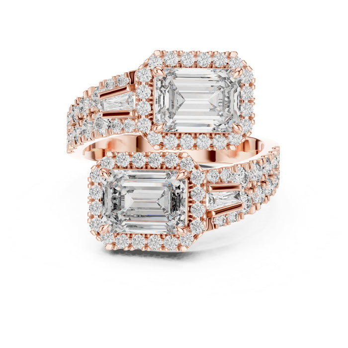 Emerald Lab Grown Diamond Halo Engagement Ring rose gold video