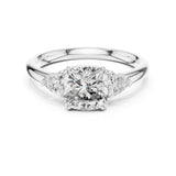 Cushion Lab Grown Diamond Three-Stone Engagement Ring