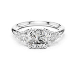 Cushion Lab Grown Diamond Three-Stone Engagement Ring