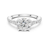 Round Lab Grown Diamond Three-Stone Engagement Ring