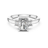 Radiant Lab Grown Diamond Three-Stone Engagement Ring