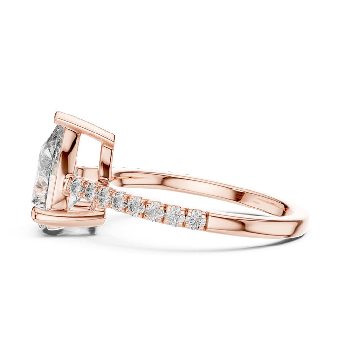 Pear Lab Grown Diamond Pave Engagement Ring yellow gold video