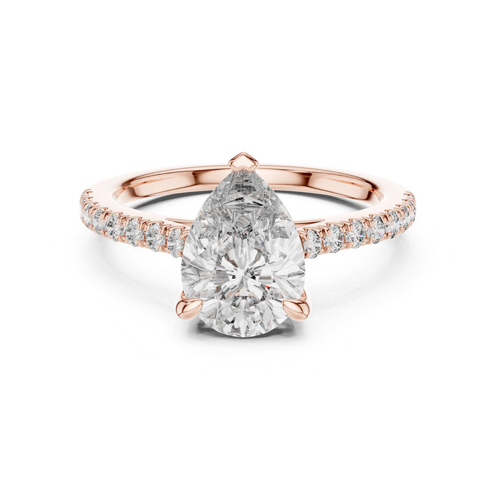 Pear Lab Grown Diamond Pave Engagement Ring rose gold video