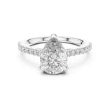 Pear Lab Grown Diamond Pave Engagement Ring