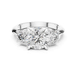 Round Lab Grown Diamond Three-Stone Engagement Ring