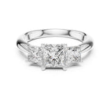Princess Lab Grown Diamond Three-Stone Engagement Ring