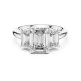 Emerald Lab Grown Diamond Three-Stone Engagement Ring