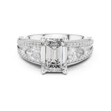 Emerald Lab Grown Diamond Split-Shank Engagement Ring