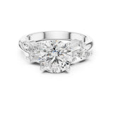 Round Lab Grown Diamond Three-Stone Engagement Ring