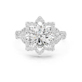 Round Lab Grown Diamond Halo Engagement Ring