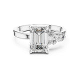 Emerald Lab Grown Diamond Three-Stone Engagement Ring