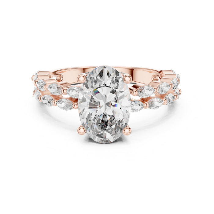 Oval Lab Grown Diamond Split-Shank Engagement Ring rose gold video