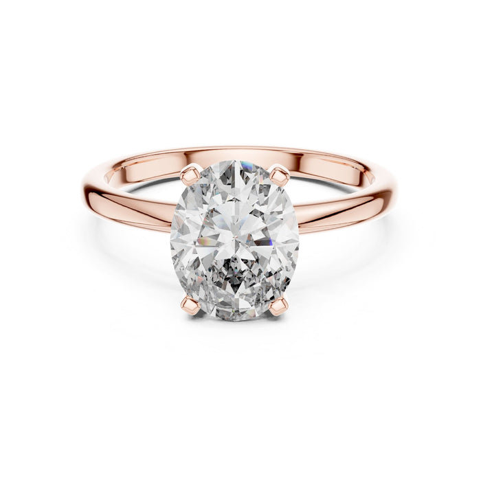 Oval Lab Grown Diamond Solitaire Engagement Ring rose gold video