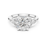 Round Lab Grown Diamond Three-Stone Engagement Ring