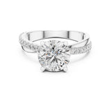 Round Lab Grown Diamond Pave Engagement Ring
