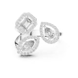 Mixed Lab Grown Diamond Cluster Engagement Ring