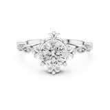 Round Lab Grown Diamond Halo Engagement Ring