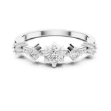 Round Lab Grown Diamond Side-Stone Engagement Ring