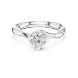 Round Lab Grown Diamond Twisted Engagement Ring