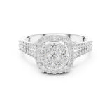 Round Lab Grown Diamond Halo Engagement Ring