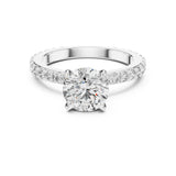 Round Lab Grown Diamond Hidden-Halo Engagement Ring