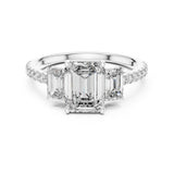 Emerald Lab Grown Diamond Three-Stone Engagement Ring