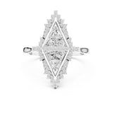 Triangle Lab Grown Diamond Halo Engagement Ring