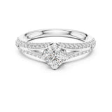 Round Lab Grown Diamond Split-Shank Engagement Ring