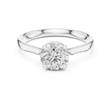 Round Lab Grown Diamond Hidden-Halo Engagement Ring