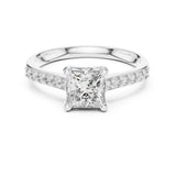 Princess Lab Grown Diamond Side-Stone Engagement Ring