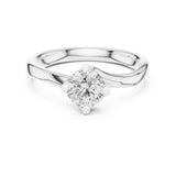 Round Lab Grown Diamond Twisted Engagement Ring