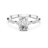 Oval Lab Grown Diamond Side-Stone Engagement Ring
