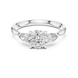 Round Lab Grown Diamond Three-Stone Engagement Ring