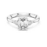 Emerald Lab Grown Diamond Three-Stone Engagement Ring