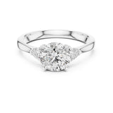 Round Lab Grown Diamond Three-Stone Engagement Ring
