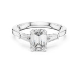 Emerald Lab Grown Diamond Three-Stone Engagement Ring
