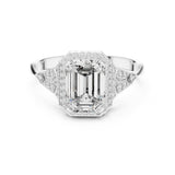 Emerald Lab Grown Diamond Halo Engagement Ring