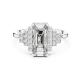 Emerald Lab Grown Diamond Side-Stone Engagement Ring