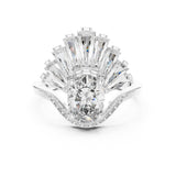 Oval Lab Grown Diamond Cluster Engagement Ring