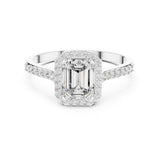 Emerald Lab Grown Diamond Halo Engagement Ring