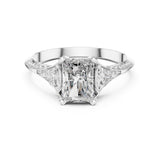 Emerald Lab Grown Diamond Three-Stone Engagement Ring
