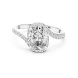 Oval Lab Grown Diamond Halo Engagement Ring