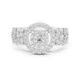 Round Lab Grown Diamond Three-Stone Engagement Ring