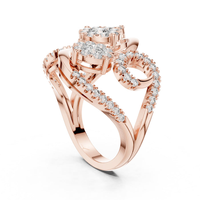 Round Lab Grown Diamond Cluster Engagement Ring yellow gold video