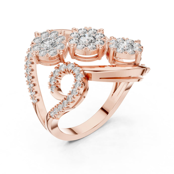 Round Lab Grown Diamond Cluster Engagement Ring rose gold video