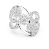 Round Lab Grown Diamond Cluster Engagement Ring